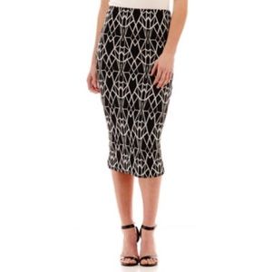 Bisou Bisou Print Midi Skirt